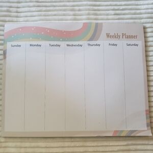 Colorful Fun Rainbow Weekly Magnetic Planner Pad 47 Pages